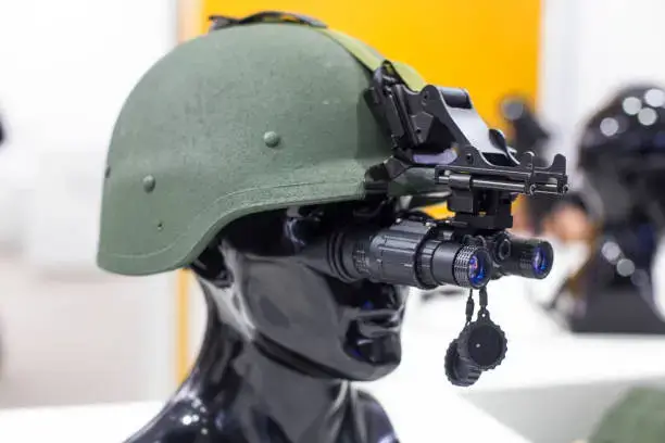 Army helmet with night vision mount