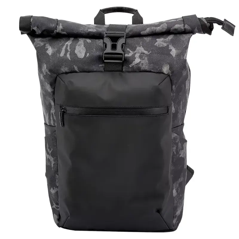 roll top backpack black camo