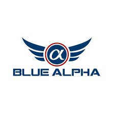 blue alpha gear logo